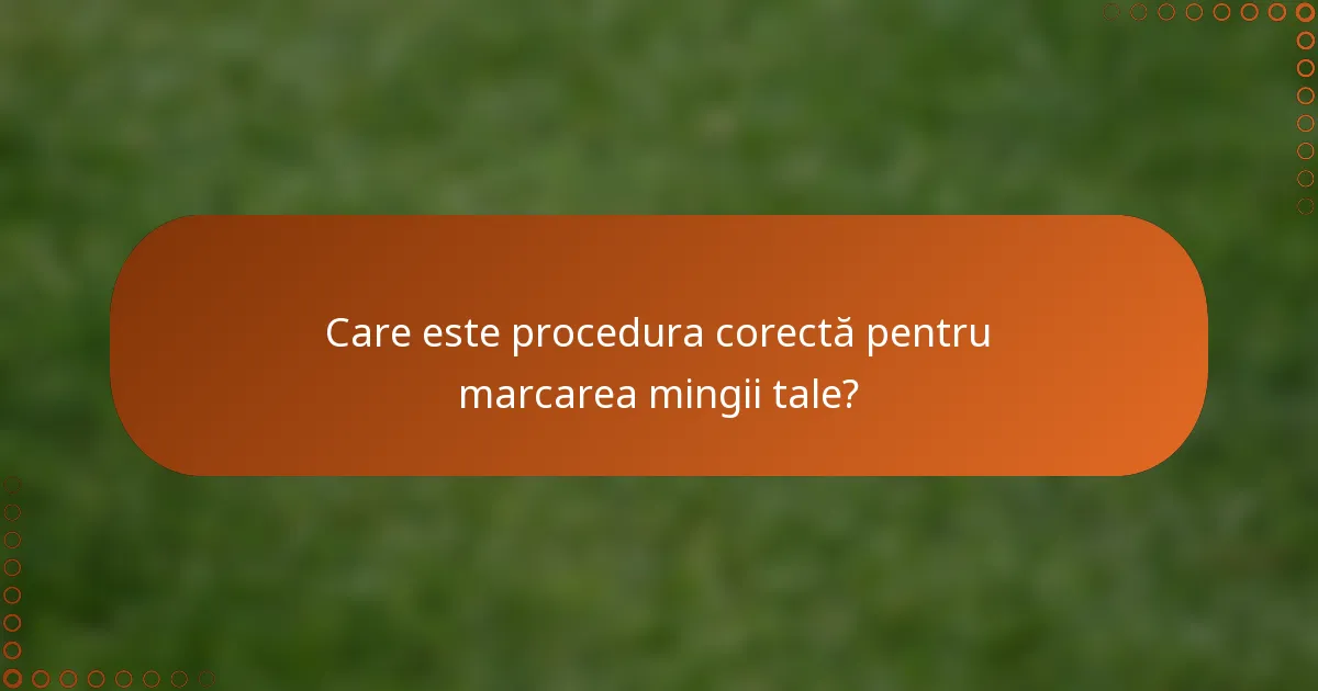 Care este procedura corectă pentru marcarea mingii tale?