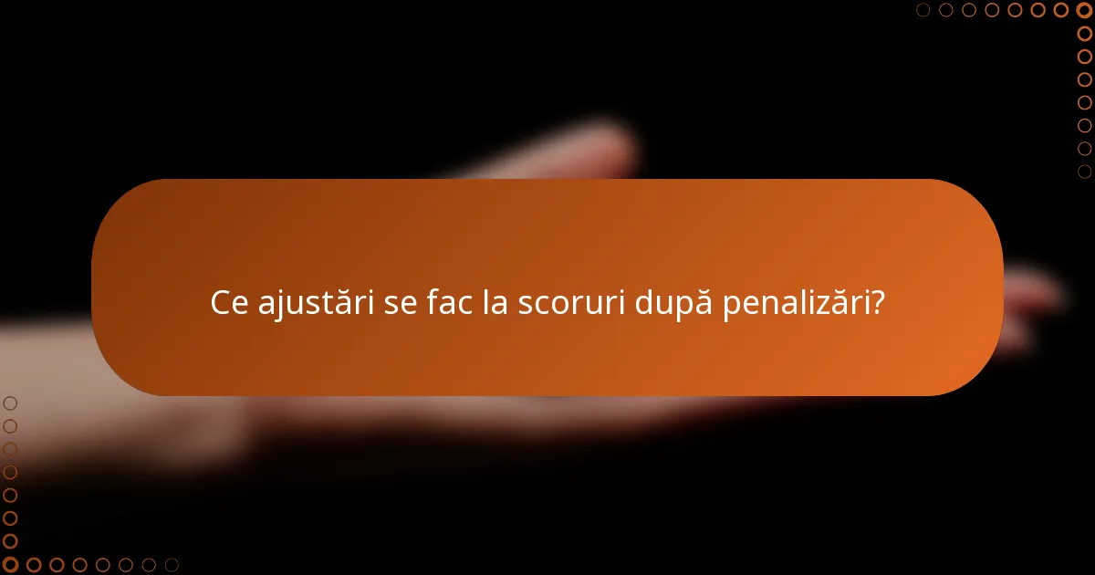 Ce ajustări se fac la scoruri după penalizări?