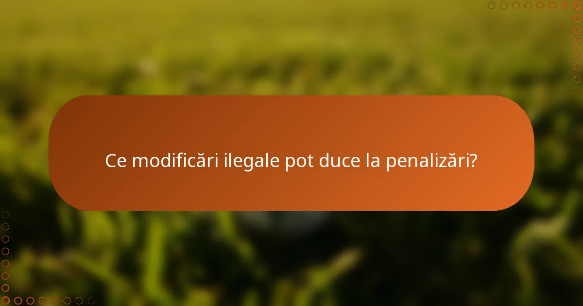 Ce modificări ilegale pot duce la penalizări?
