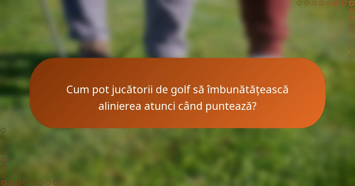 Cum pot jucătorii de golf să îmbunătățească alinierea atunci când puntează?