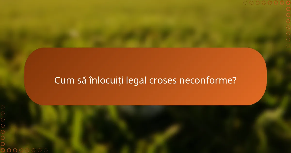 Cum să înlocuiți legal croses neconforme?